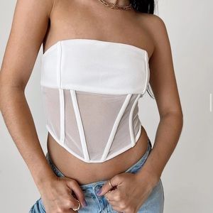 Brand New Princess Polly Elin Strapless Top White